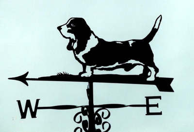 Basset Hound with markings weather vane